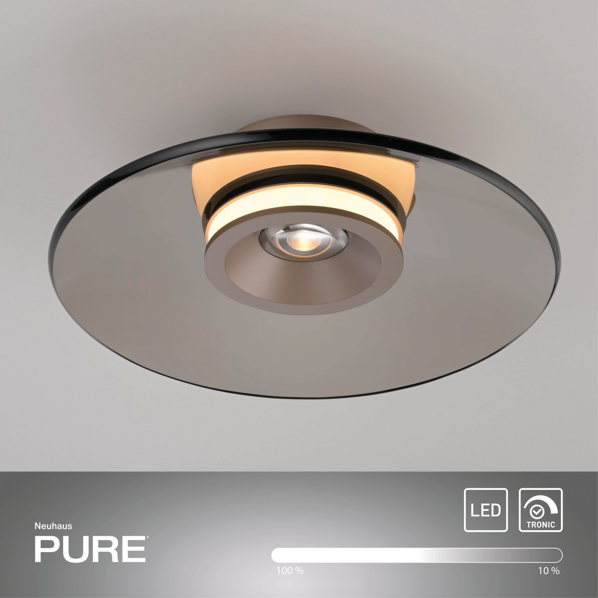 Paul Neuhaus 6094-97 PURE Moon Deckenleuchte bronce 32cm dimmbar