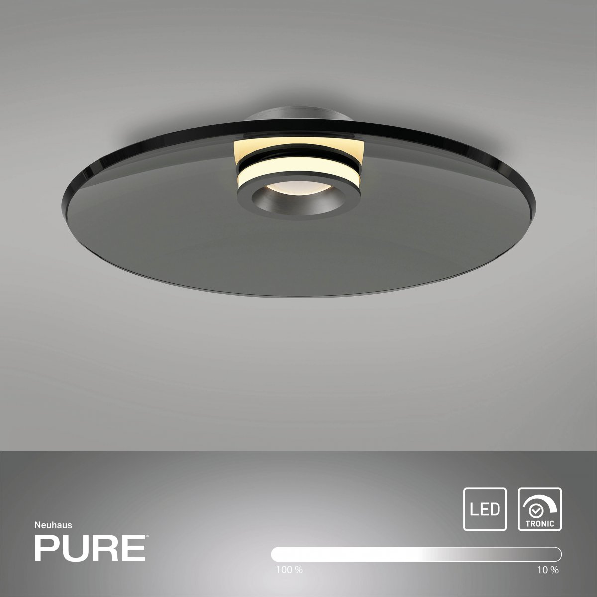 Paul Neuhaus 6095-15 PURE Moon Deckenleuchte platin grau 50cm dimmbar