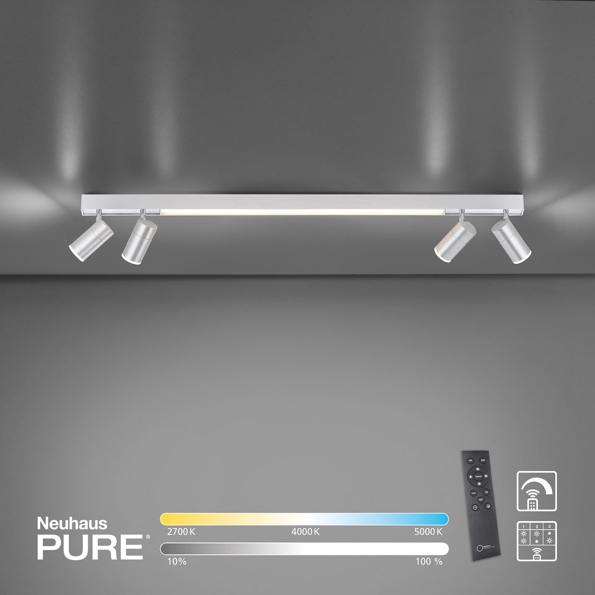Paul Neuhaus 6121-95 PURE LINES LED Strahler diamond (alu) CCT