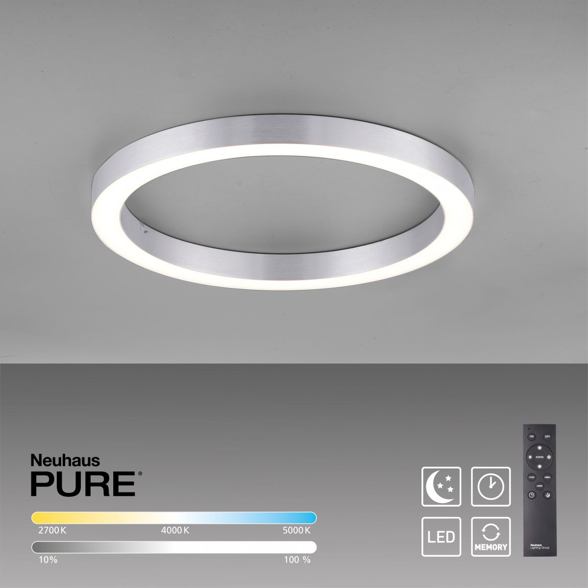 Deckenleuchte 50cm aluminium Paul LED Shop kaufen Neuhaus --> & online CCT 6309-95 Leuchten im Lampen PURE-LINES