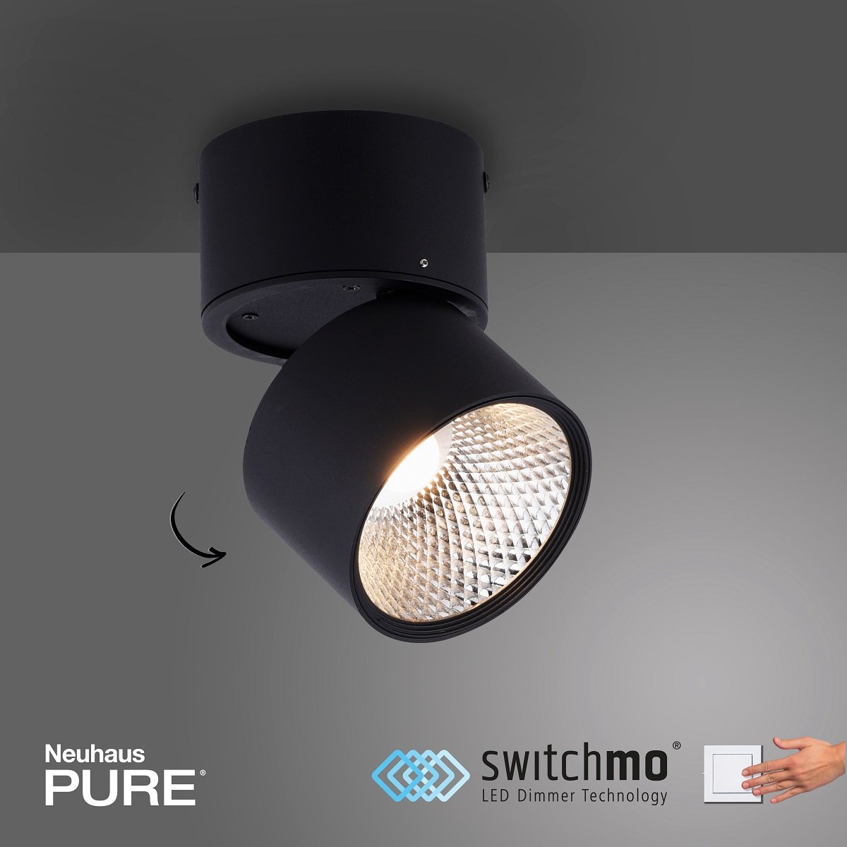 Paul Neuhaus 6451-18 PURE-NOLA LED Deckenstrahler 1-flammig schwarz