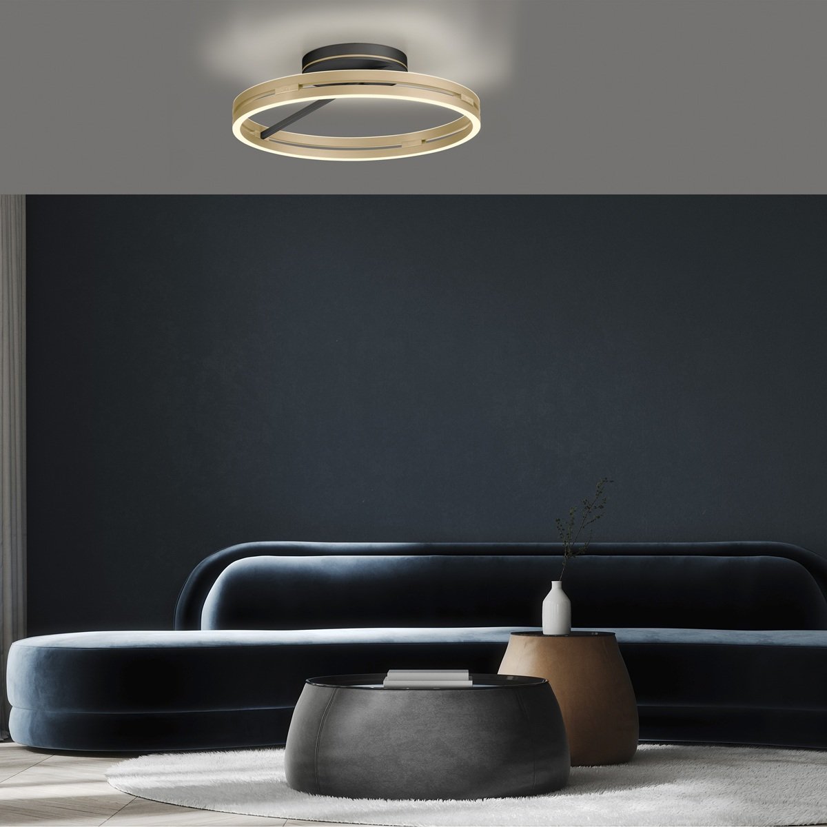 Paul Neuhaus 6552-68 Neuhaus PURE Loop LED Deckenleuchte black ivory gold 2700-5000 K