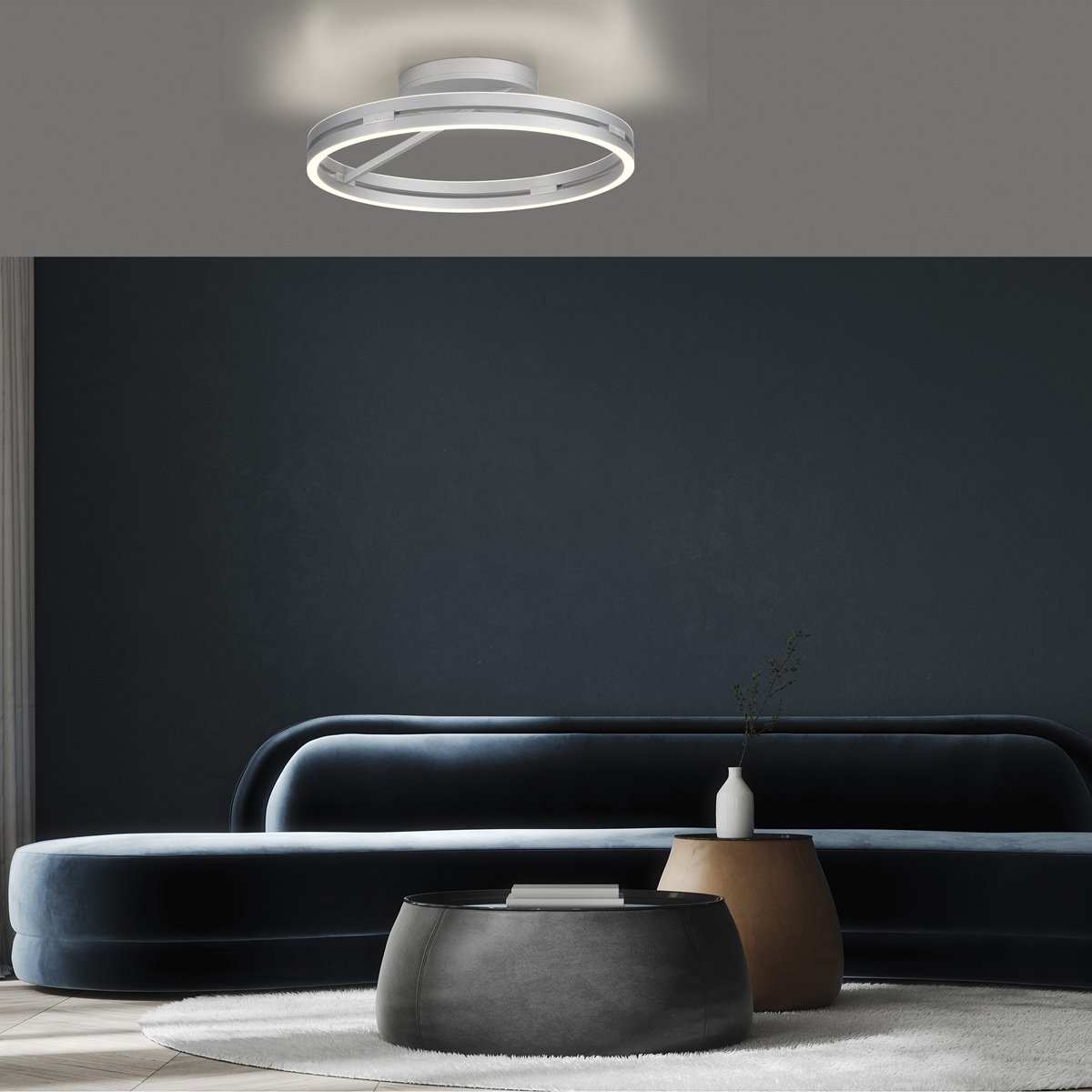 Paul Neuhaus 6552-95 Neuhaus PURE Loop LED Deckenleuchte stone (alu) 2700-5000 K