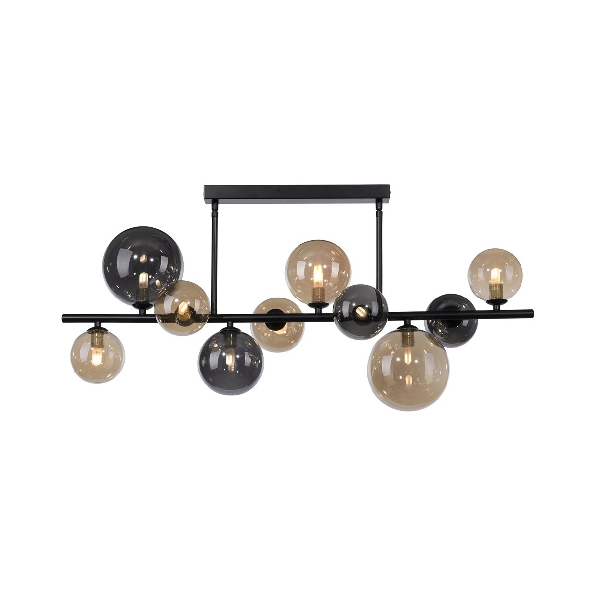 Paul Neuhaus 6583-18 LED Deckenleuchte schwarz rund Rauchglas Amberglas