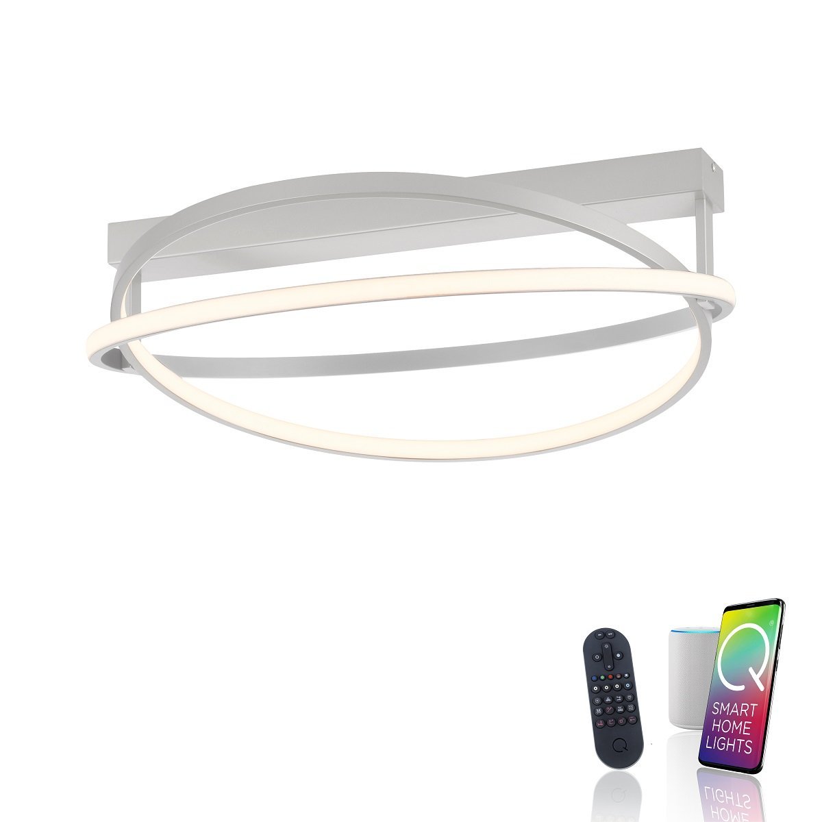 Paul Neuhaus 6739-55 Q-BELUGA  LED Deckenleuchte stahlfarben Smart Home