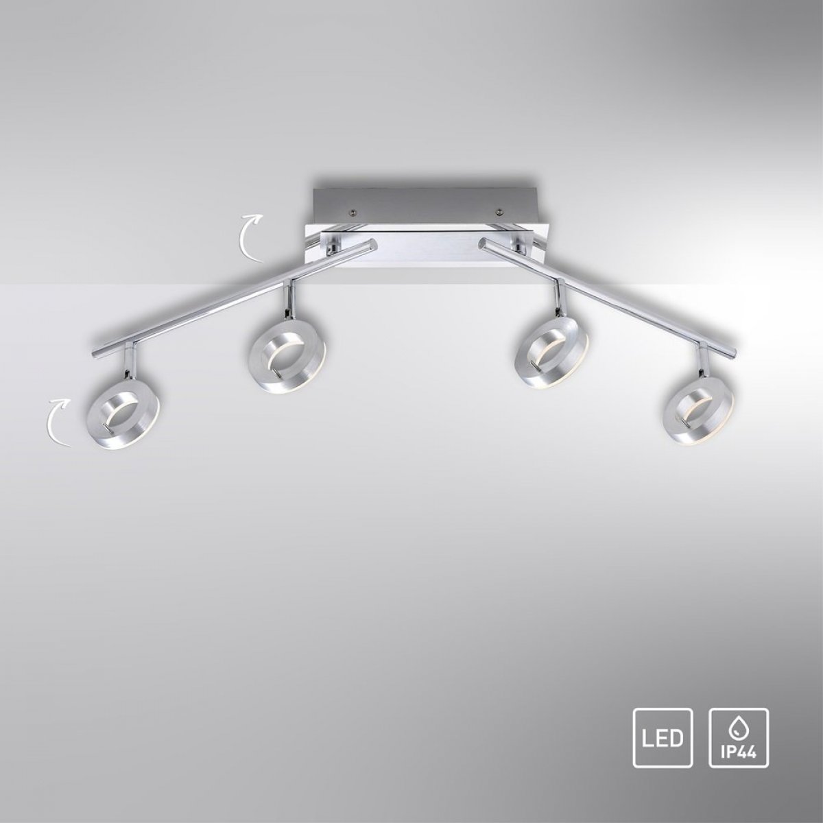 Paul Neuhaus 6786-96 SILEDA LED Deckenstrahler 4-flammig aluminumfarben