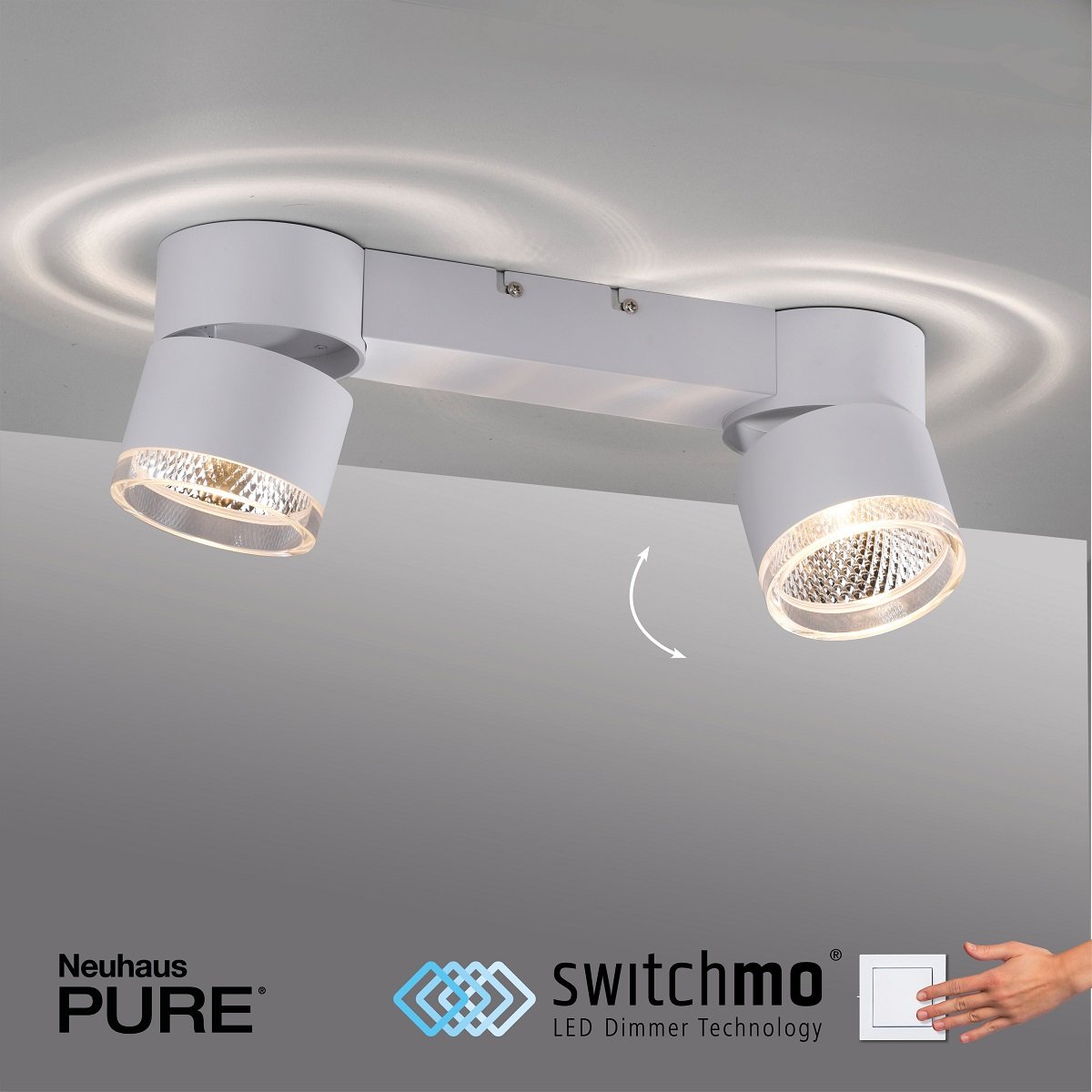 Paul Neuhaus 6862-16 PURE-NOLA LED Deckenleuchte 2-flammig wei�