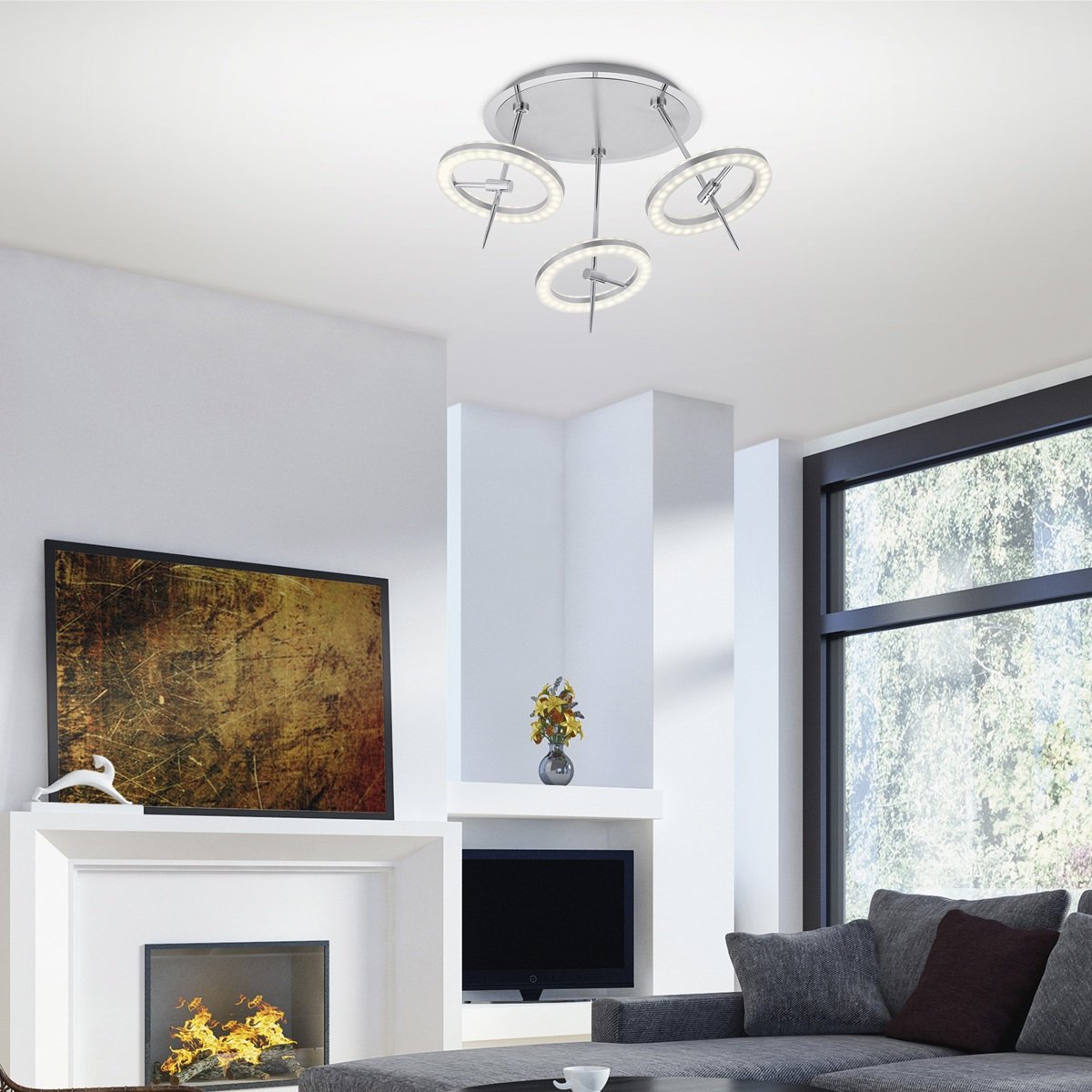 Paul Neuhaus 6891-55 Q-AMY LED Deckenleuchte stahl