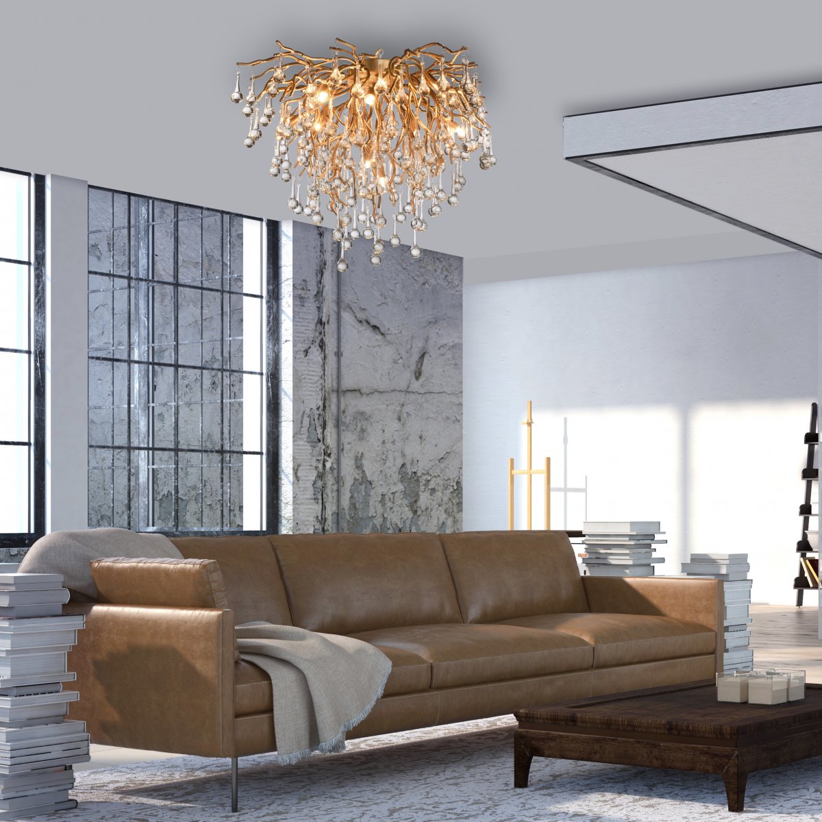 Paul Neuhaus 8091-11 ICICLE Deckenleuchte altmessing 9-flammig G9