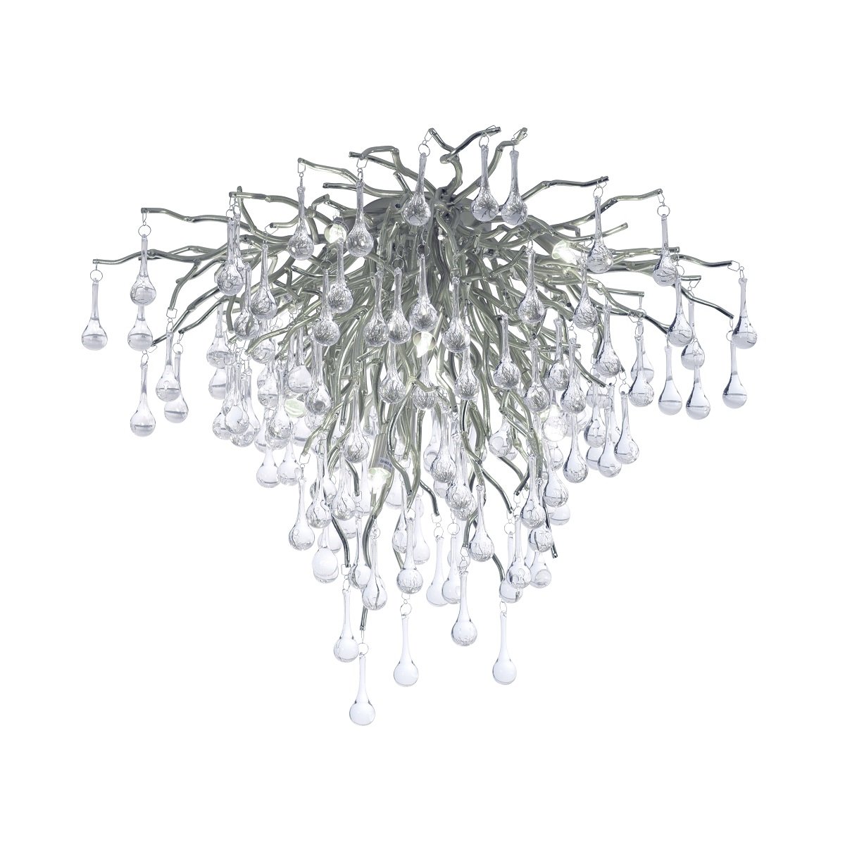 Paul Neuhaus 8091-55 ICICLE Deckenleuchte silberfarbig Glasbehang