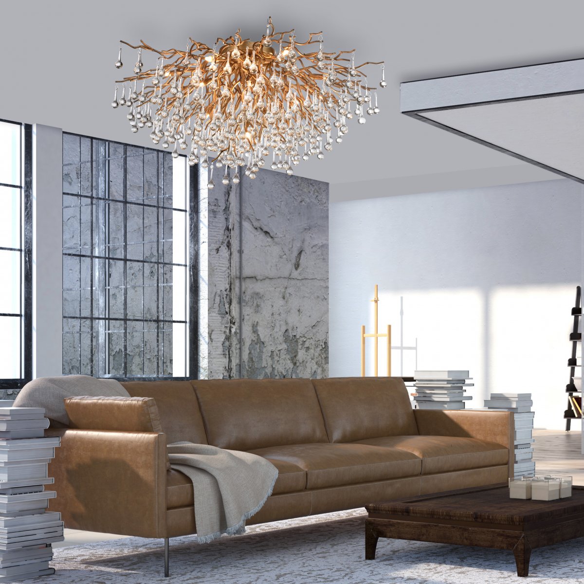 Paul Neuhaus 8092-11 ICICLE Deckenleuchte altmessing 14-flammig G9