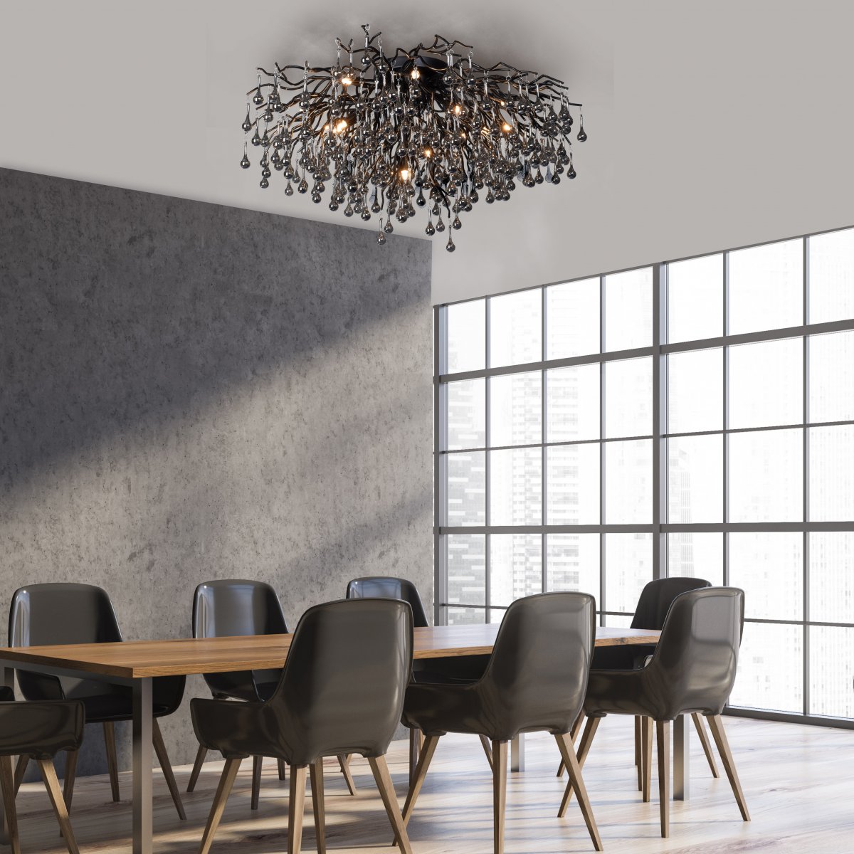 Paul Neuhaus 8092-18 ICICLE Deckenleuchte schwarz 14-flammig G9