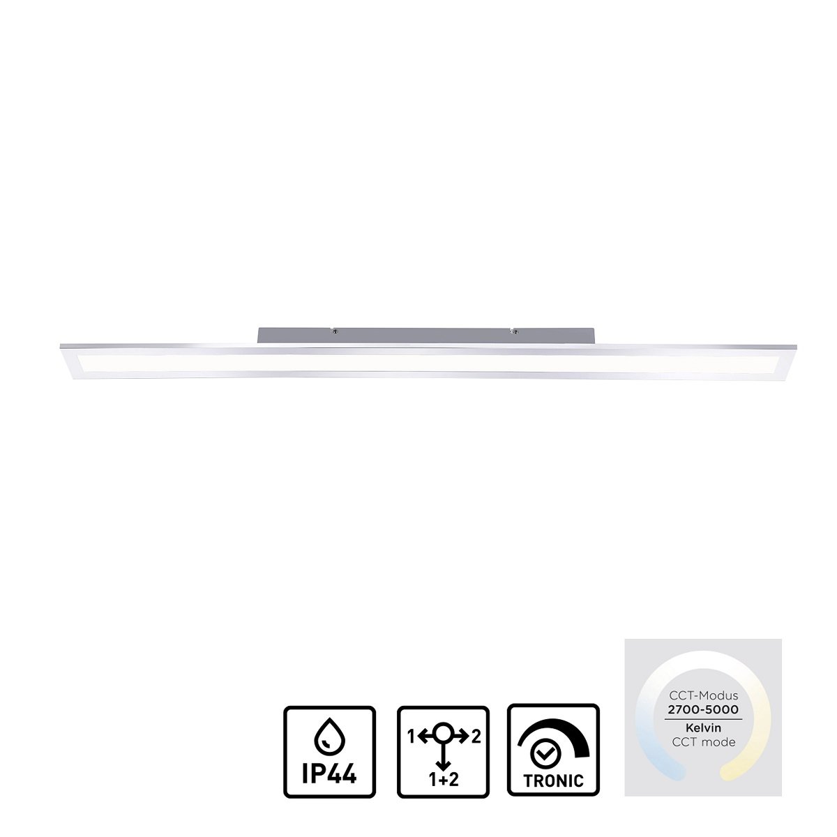 Paul Neuhaus 8123-17 FLAG LED-Panel rechteckig 120x10cm chrom CCT IP44