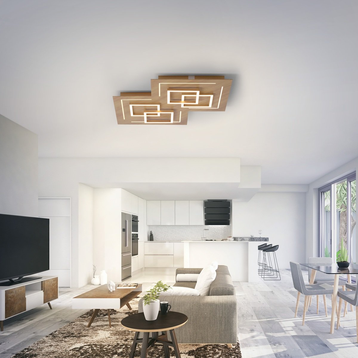 Paul Neuhaus 8181-79 Q-LINEA LED Deckenleuchte Holzdekor