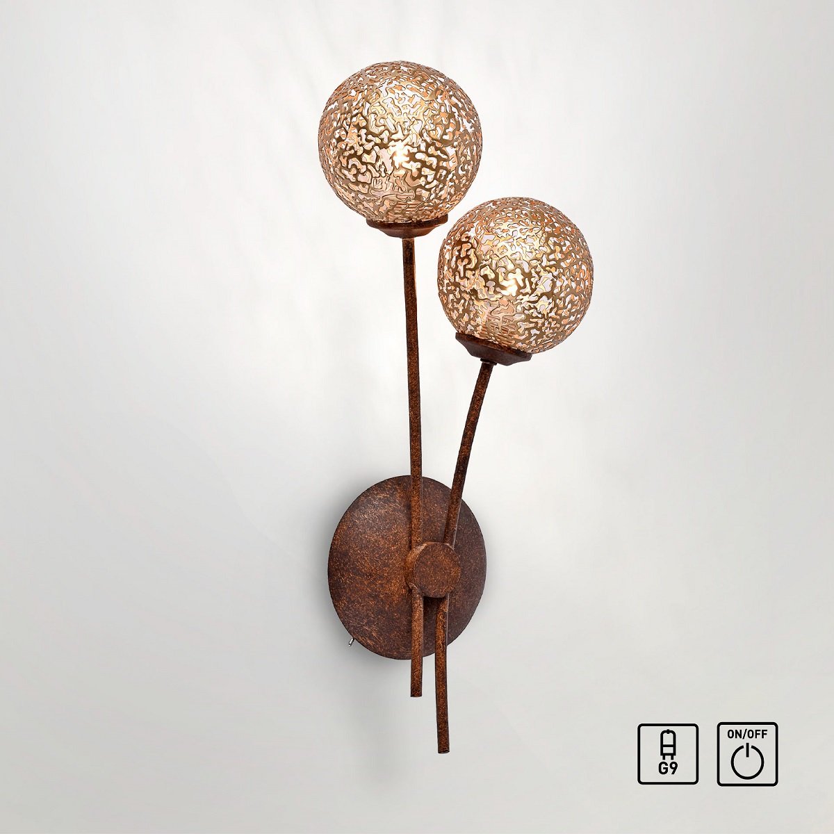 Paul Neuhaus 9032-48 GRETA Wandleuchte 2-flammig rost