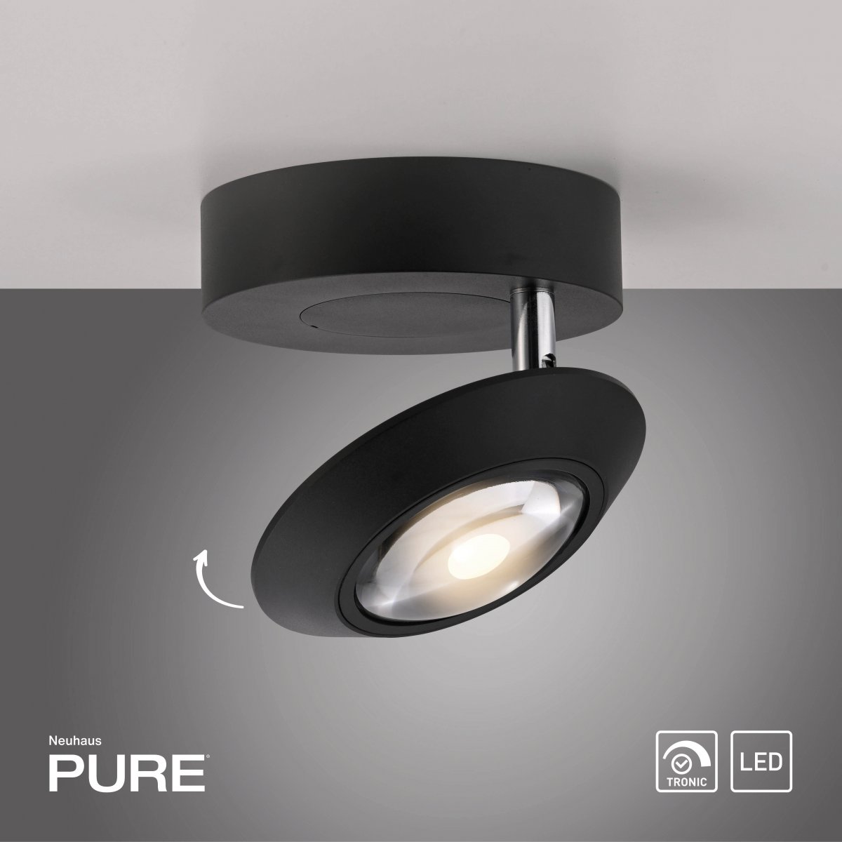 Paul Neuhaus 9051-18 PURE Oculis Deckenleuchte black pearl 1-flammig