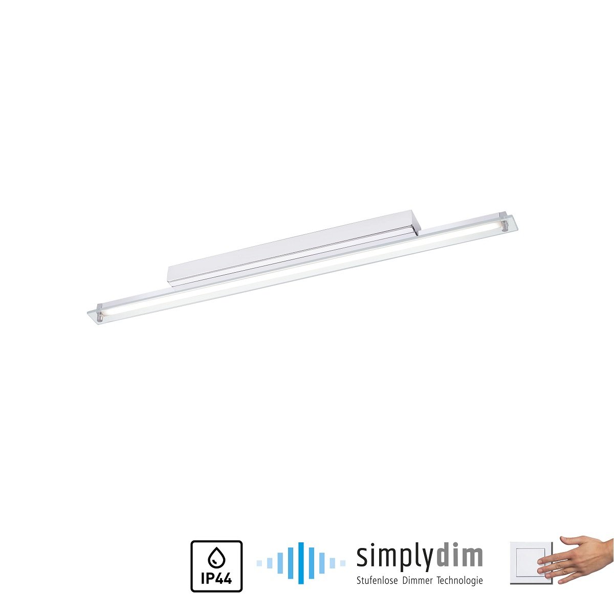 Paul Neuhaus 9107-17 LED Wandleuchte schmal chrom transparent 60cm 3000K IP44