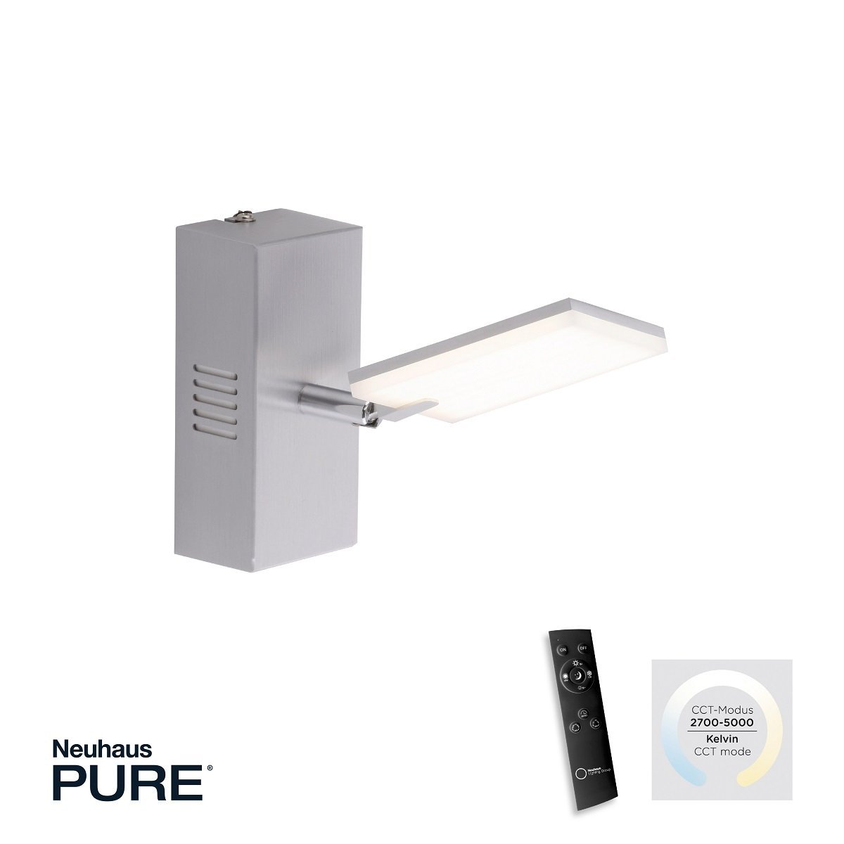 Paul Neuhaus 9353-95 PURE MIRA LED Wandleuchte diamond (alu) CCT