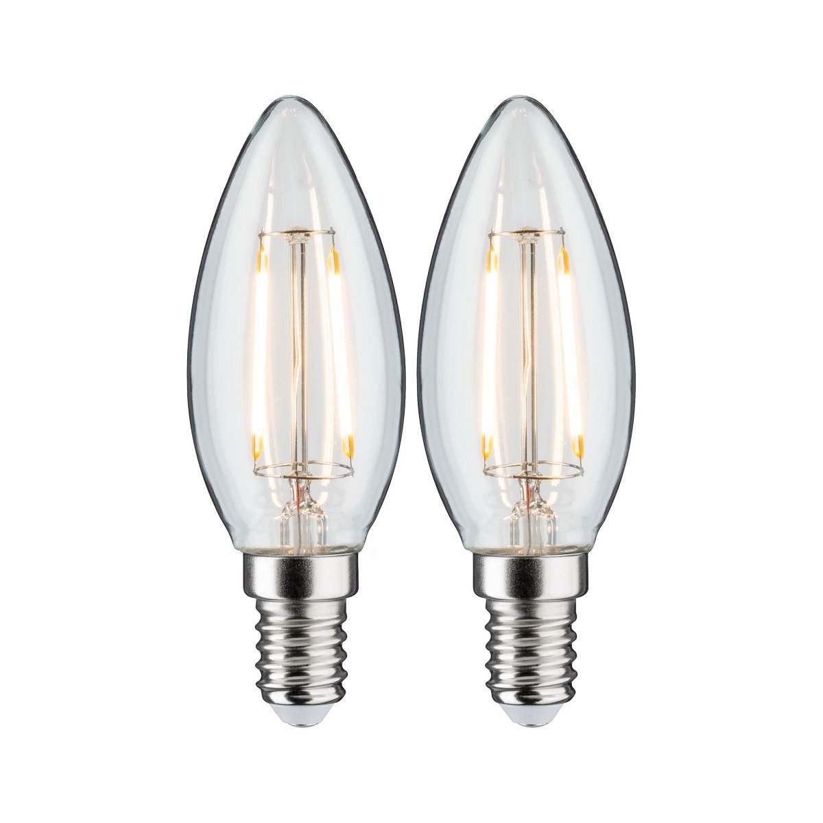 Paulmann 28855 LED Filament Kerze 2x2,7W E14 Klar Warmwei�
