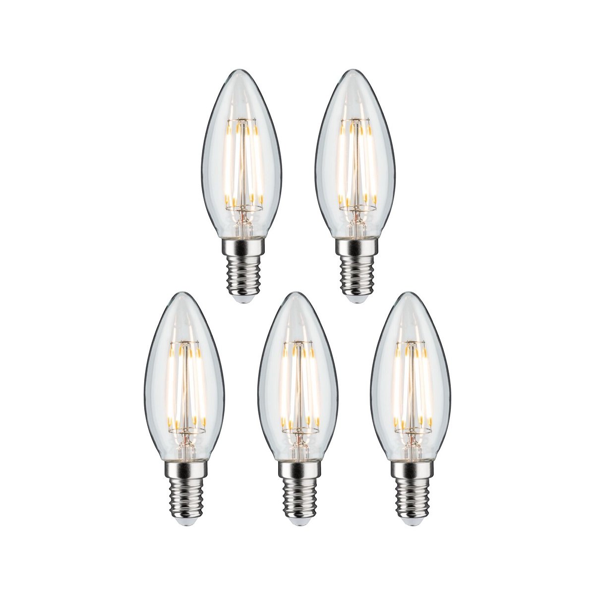 Paulmann 29094 Filament 230V LED Kerze E14 5er Pack 2700K klar