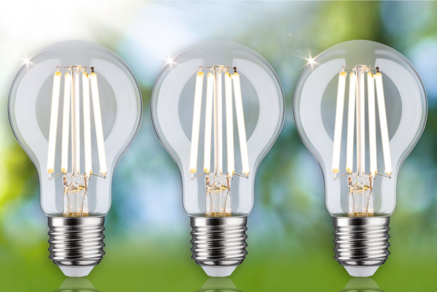 Paulmann 29132 Eco-Line Filament 230V LED Birne 3er-Pack E27 840lm 