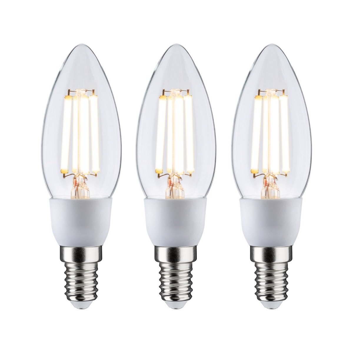 Paulmann 29133 Eco-Line Filament 230V LED Kerze 3er-Pack E14 525lm 3000K klar