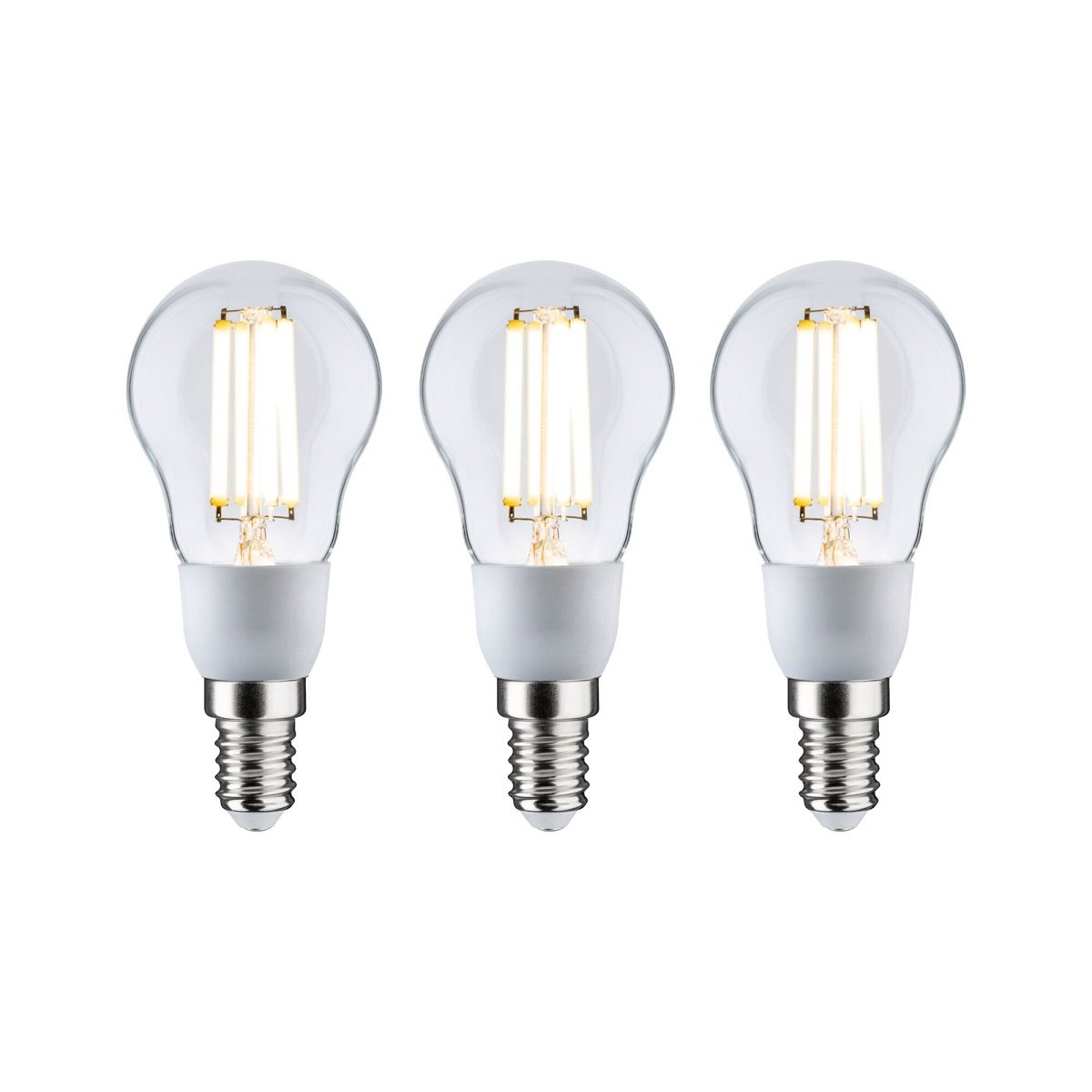 Paulmann 29134 Eco-Line Filament 230V LED Tropfen 3er-Pack E14 525lm 3000K klar