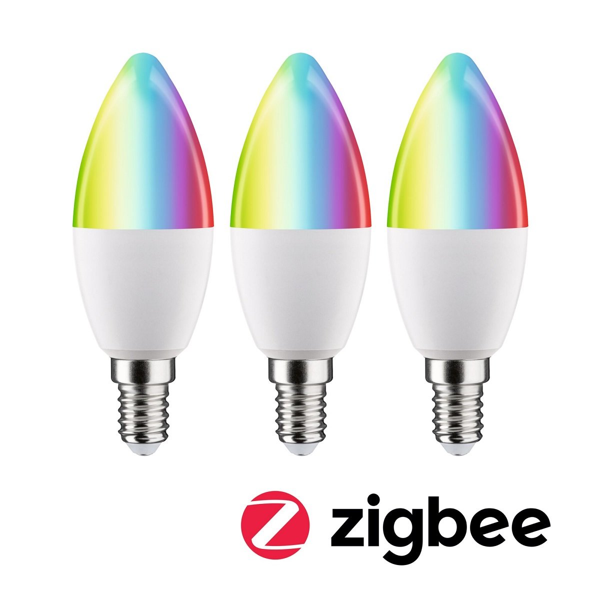 Paulmann 29152 Standard 230V Smart Home Zigbee LED Kerze 3er-Pack E14 470lm RGBW