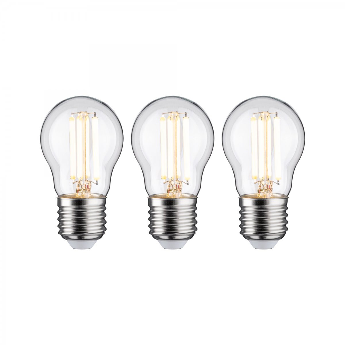 Paulmann 29215 Eco-Line Filament 230V LED Tropfen E27 3er-Set 525lm 2,5W 3000K Klar