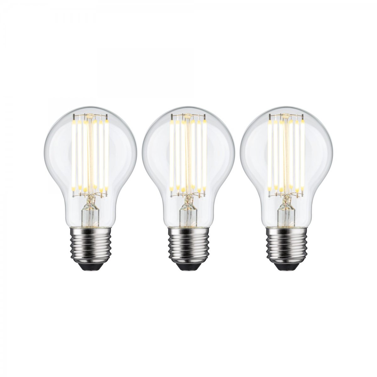 Paulmann 29220 Eco-Line Filament 230V LED Birne E27 3er-Pack 1055lm 5W 3000K Klar