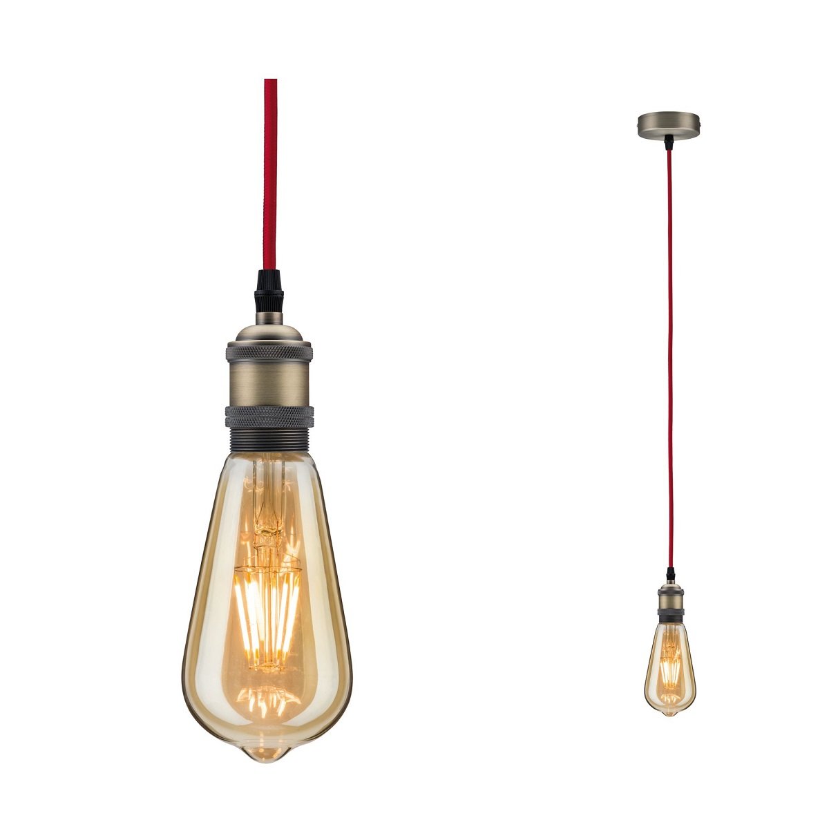 Paulmann 50386 Pendelleuchte Neordic Eldar E27 Rot Nickel
