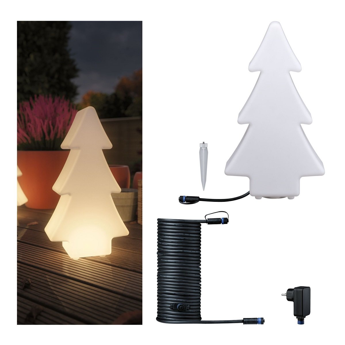 Paulmann 5177 Plug & Shine Bundle LED Lichtobjekt Tree mit Kabel 10m und Trafo