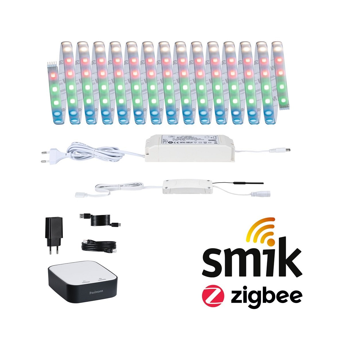 Paulmann 5179 Bundle Zigbee smik Gateway MaxLED 500 Strip Basisset RGBW 5m