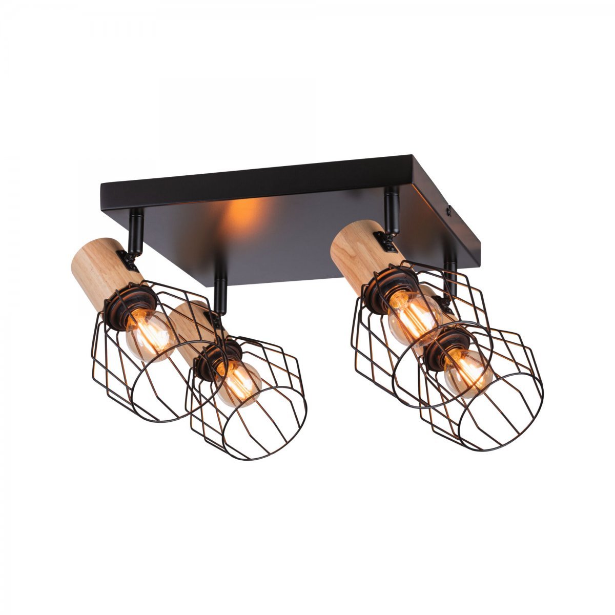 Paulmann 66769 Spotlight Lanka 4-flammig E14 230V max.20W Schwarz Holz