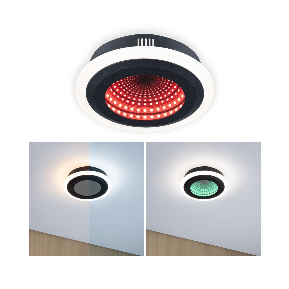 Paulmann 71037 LED Deckenleuchte Spaceglow Two RGB Tunable White dimmbar schwarz