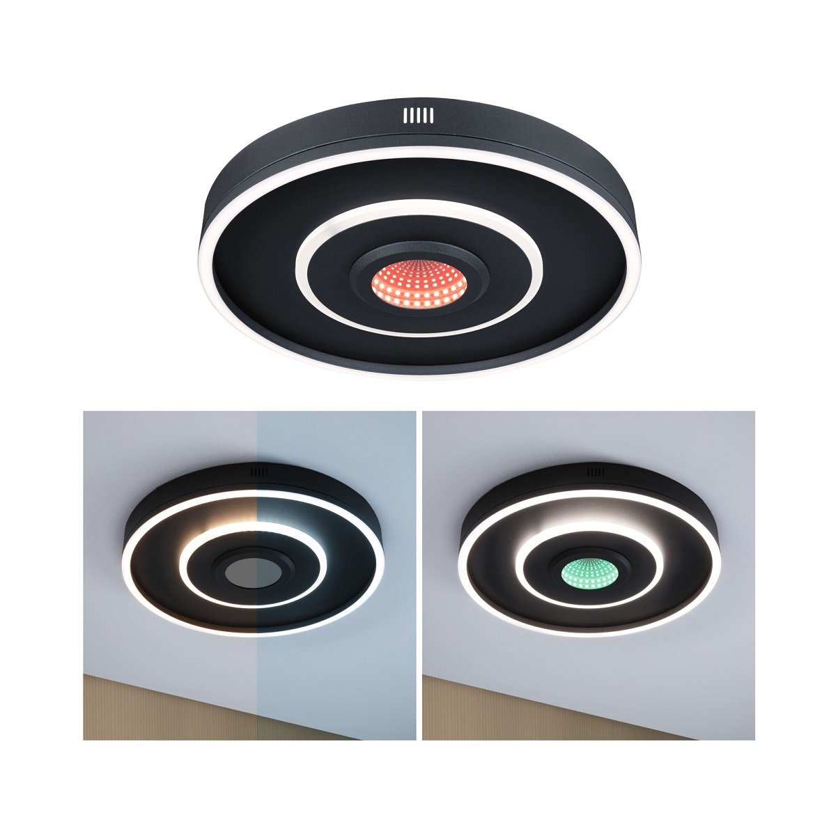 Paulmann 71039 LED Deckenleuchte Spaceglow Four RGB Tunable White dimmbar schwarz