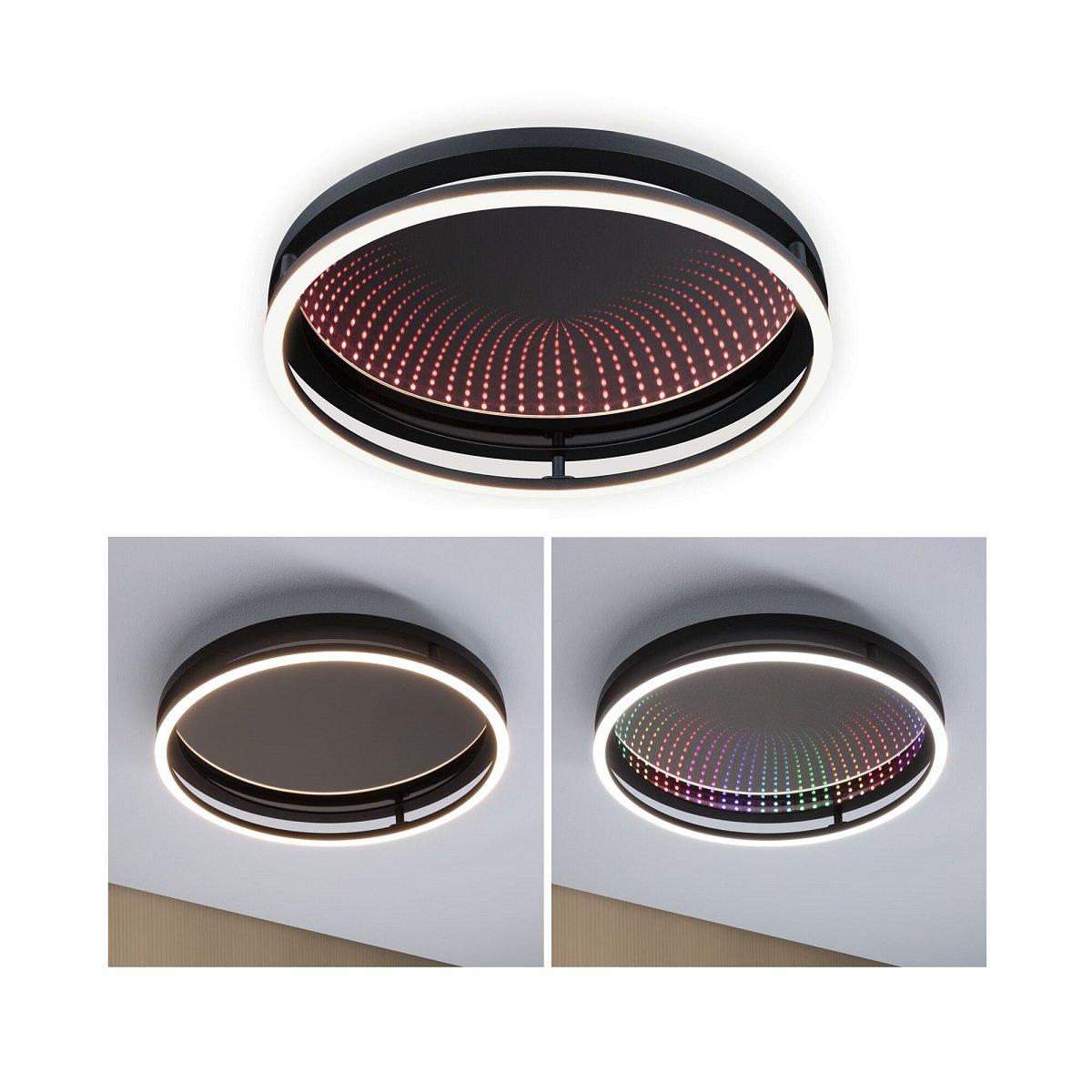 Paulmann 71056 LED Deckenleuchte Spaceglow One RGB Tunable White dimmbar schwarz