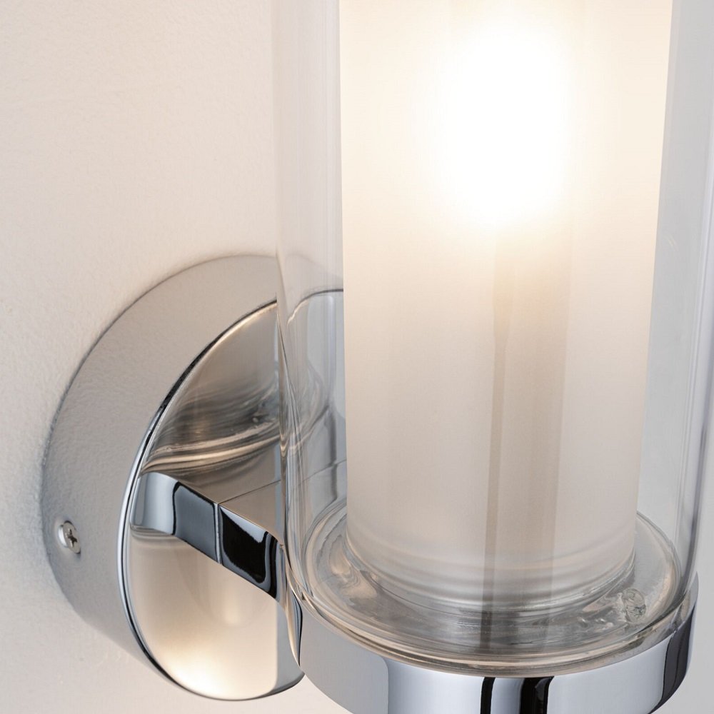 Paulmann 71076 Wandleuchte Luena Glas Chrom einfacher Lichtaustritt IP44  --> Leuchten & Lampen online kaufen im Shop