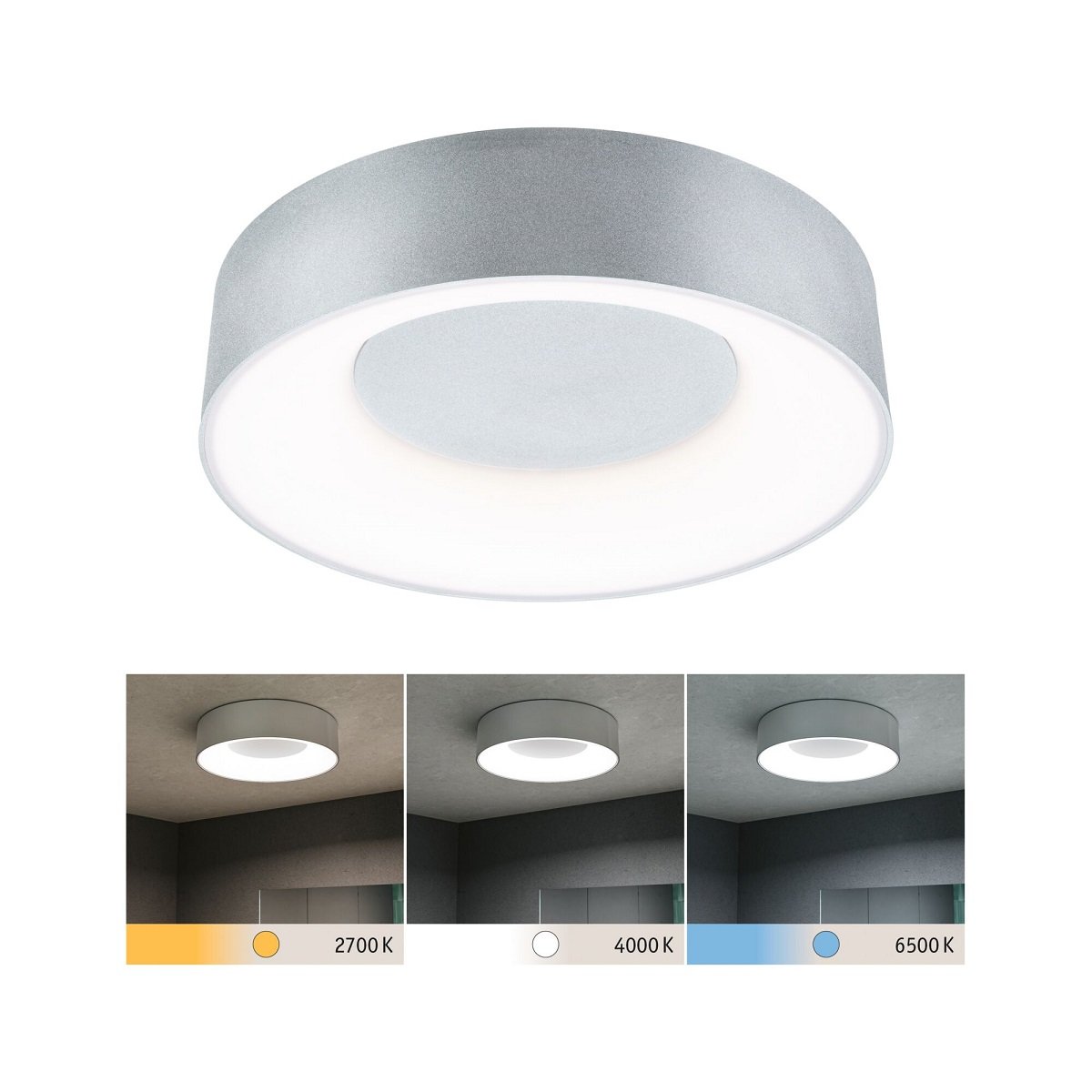 Paulmann 71094 LED Deckenleuchte Casca Alu matt IP44 White Switch 30cm