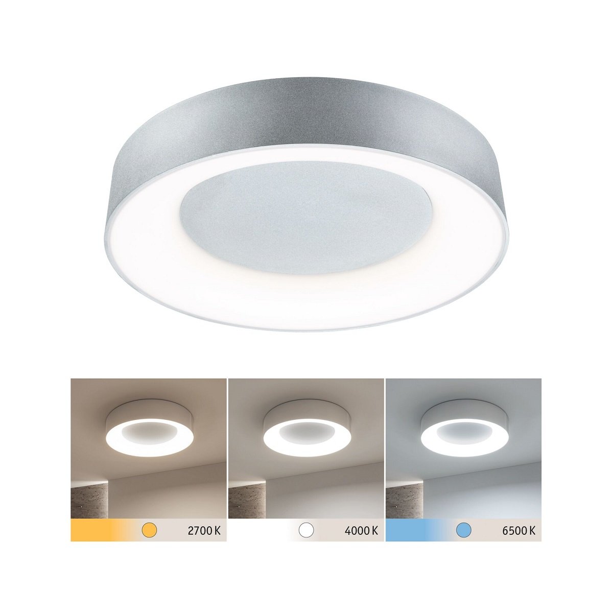 Paulmann 71095 LED Deckenleuchte Casca Alu matt IP44 White Switch 40cm