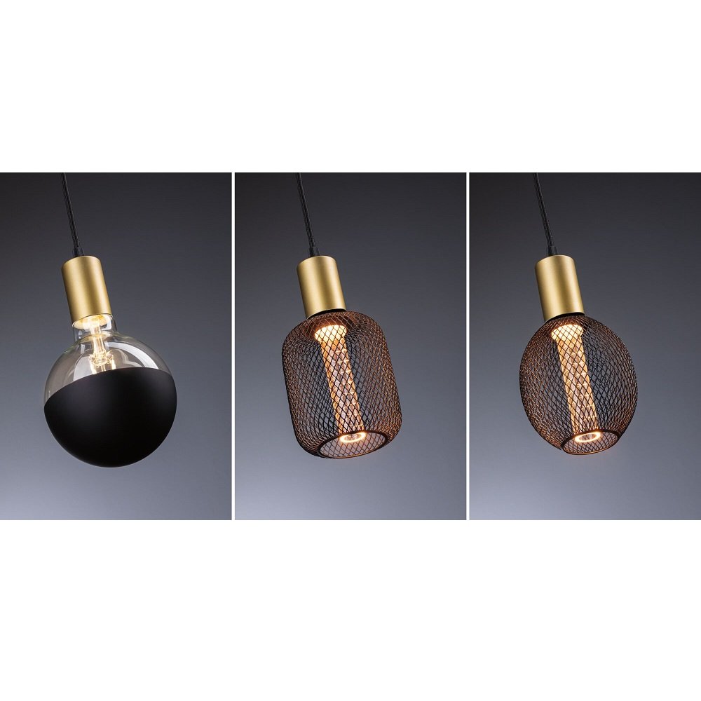 Paulmann 71134 Pendelleuchte Ravi E27 schwarz matt gold IP44 