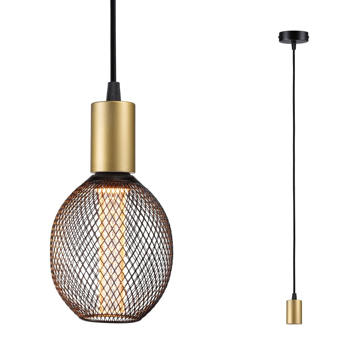 Paulmann 71134 Pendelleuchte Ravi E27 schwarz matt gold IP44 