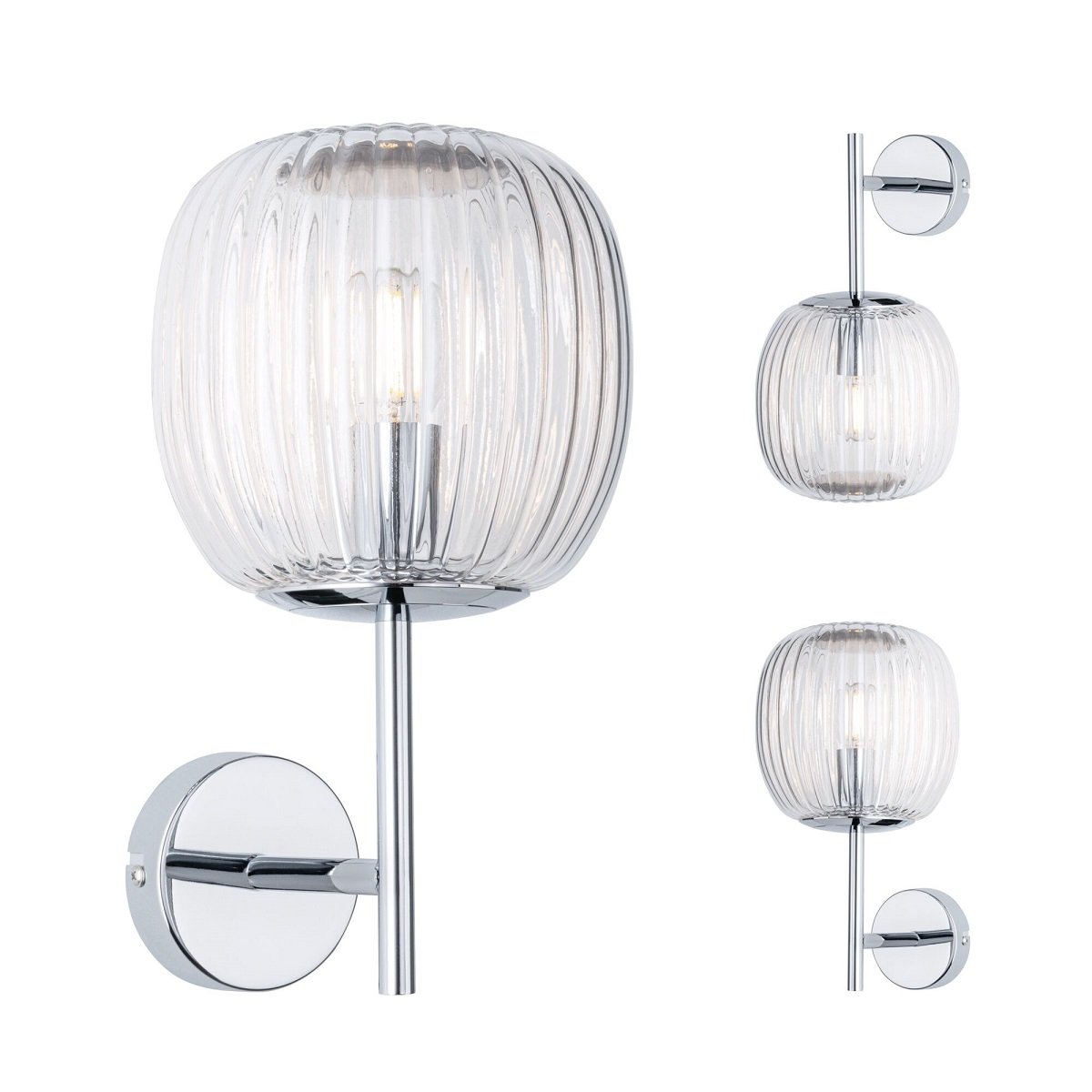 Paulmann 71140 Selection Bathroom Wandleuchte Ruya Klarglas Chrom E14 IP44