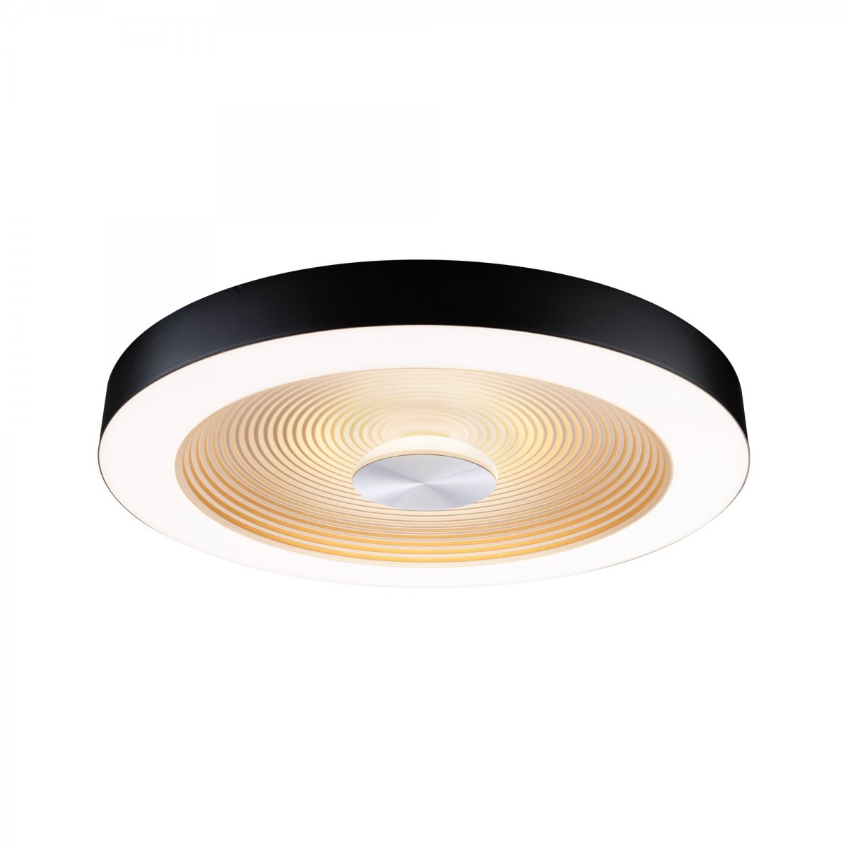 Paulmann 71180 LED Deckenleuchte Volea 40cm 3000K dimmbar Schwarz Gold IP44