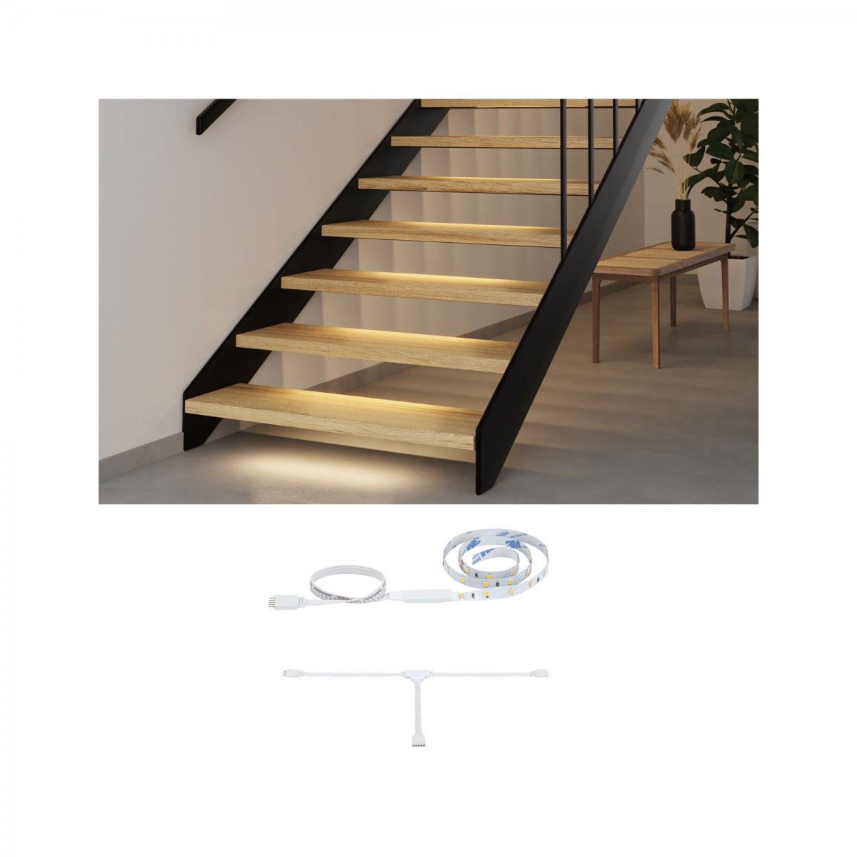 Paulmann 71218 MaxLED Stair LED Strip Erweiterung 0,5m 2700K Wei�