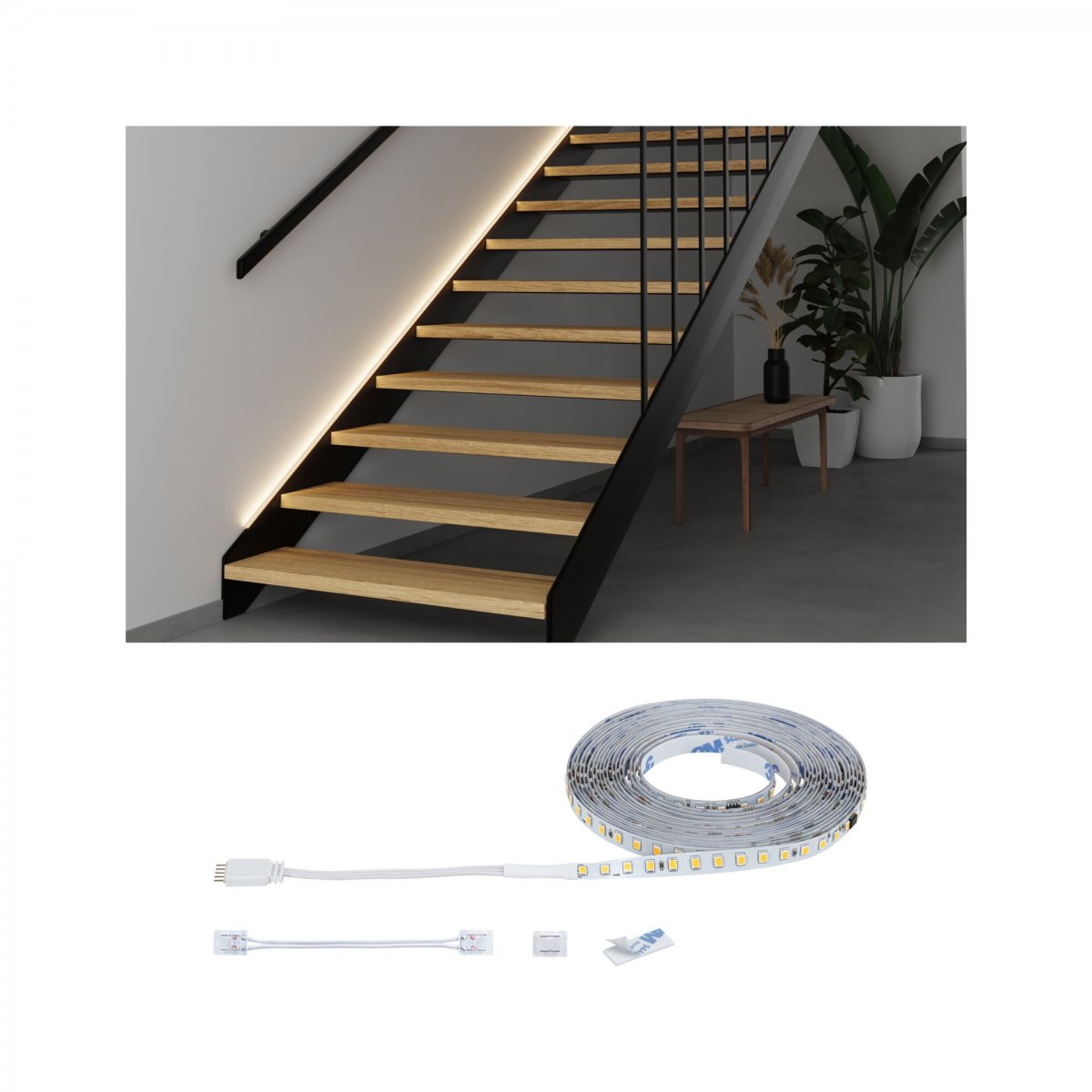 Paulmann 71222 MaxLED Stair LED Strip Erweiterung 5m 2700K Wei�