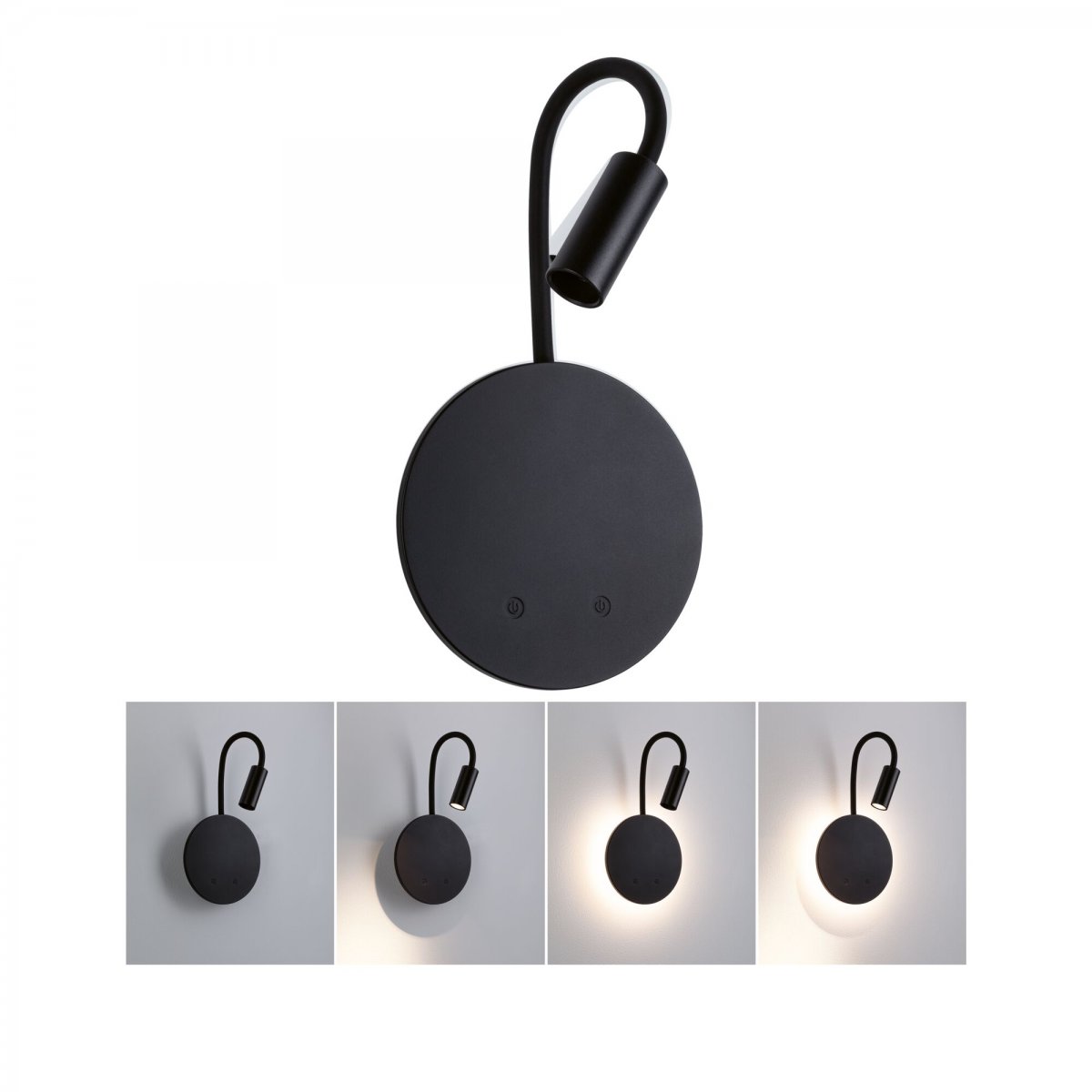 Paulmann 71288 LED Akku Wandleuchte Miora 2700K schwarz dimmbar