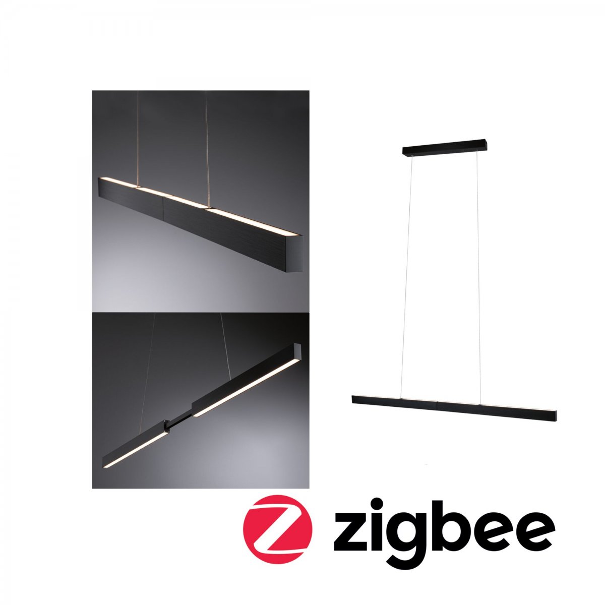 Paulmann 78024 LED Pendelleuchte SmartHome Zigbee Aptare RGBW ausziehbar schwarz