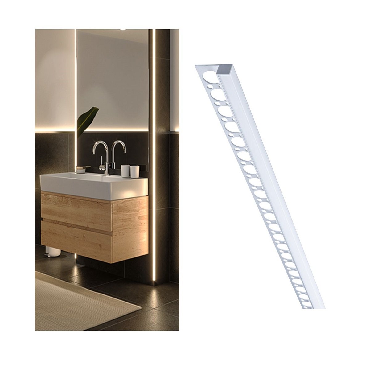 Paulmann 78411 LumiTiles LED Strip Profil Frame 1m Alu eloxiert Satin