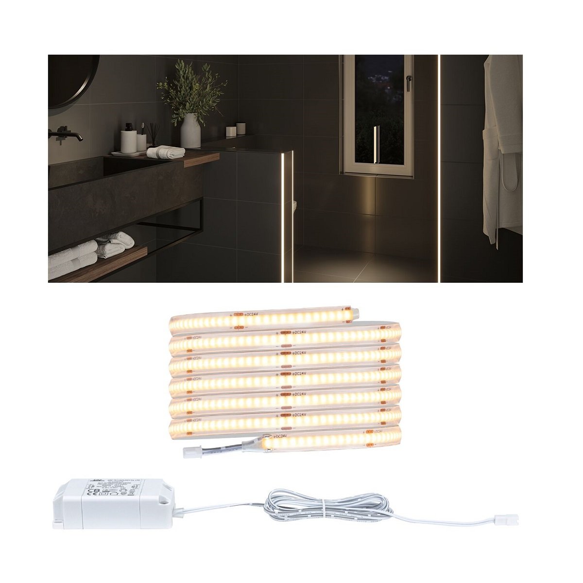 Paulmann 78425 LumiTiles LED Stripe COB Slim 2m IP44 2700K Wei�